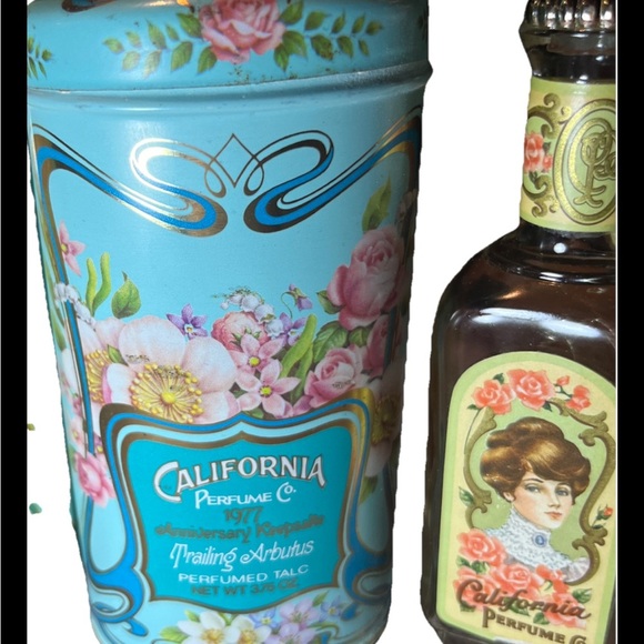 Vintage Avon California Perfume Co. 1976 Perfume Bottle & 1977 Talc Tin EMPTY - Picture 3 of 9